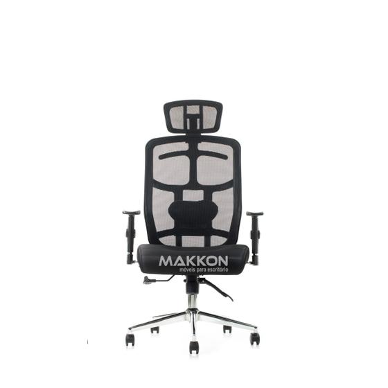 Cadeira Escritório Presidente Preta MK-4007 - Makkon Menor preço em Cadeira Escritório Presidente Preta MK-4007 - Makkon
