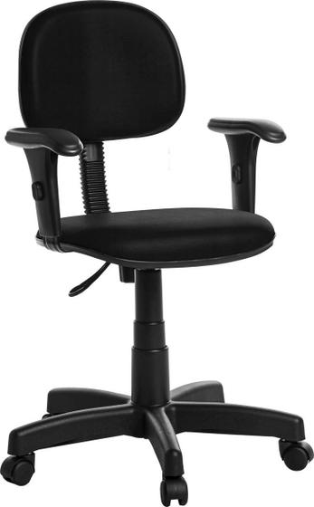 Imagem de Cadeira Escritório Secretaria Com Braço Rce Cor Preto