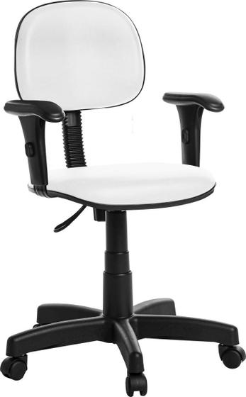 Imagem de Cadeira Escritório Secretaria Com Braço Rv Branco