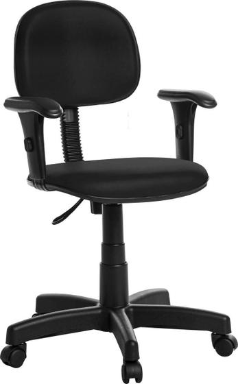 Imagem de Cadeira Escritório Secretaria Com Braço Rv Preto