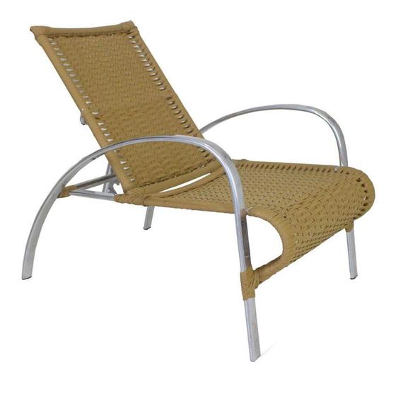 Imagem de Cadeira Espreguiçadeira com Puff Mini Garden em Alumínio para Área Piscina e Jardim