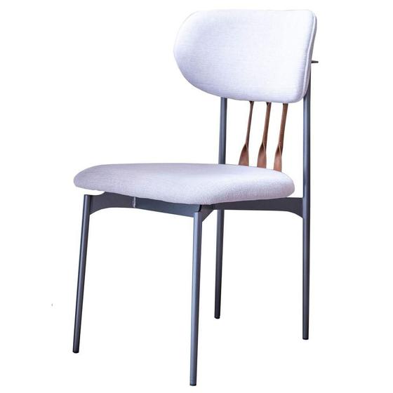 Imagem de Cadeira Essence Sem Braço Assento Cru com Base Grafite e Detalhe Recouro Marrom - 72987
