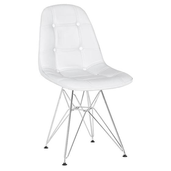 Imagem de Cadeira estofada Charles Eames Eiffel Botonê com pés de metal cromado