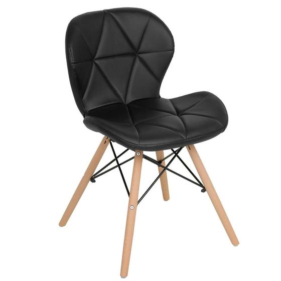 Imagem de Cadeira estofada Charles Eames Eiffel Slim Wood confort