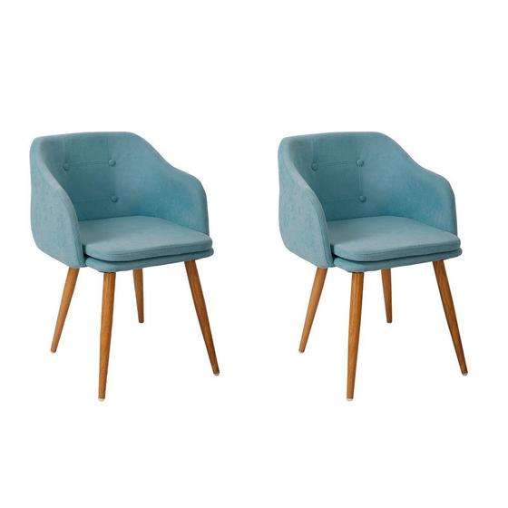 Imagem de Cadeira Estofada Decorativa Fixa Anima Conjunto 2 Unidades