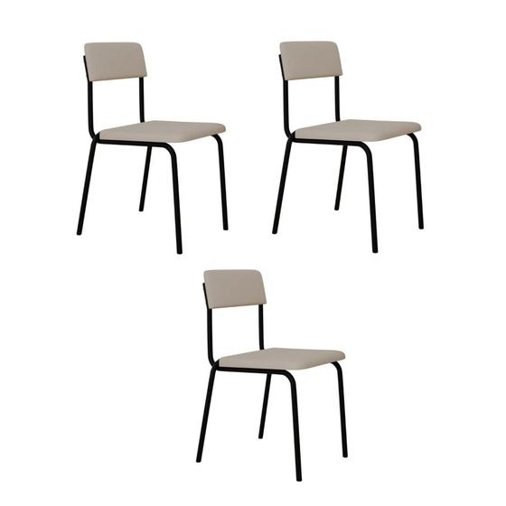 Cadeira Estofada Fixa Empilhável Fit C/03 Un. Menor preço em Cadeira Estofada Fixa Empilhável Fit C/03 Un.