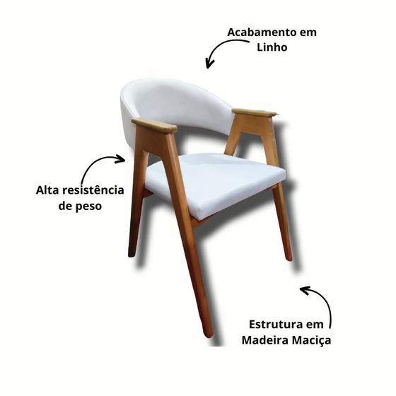 Imagem de Cadeira Estofada Rafaela em Madeira Eucalipto