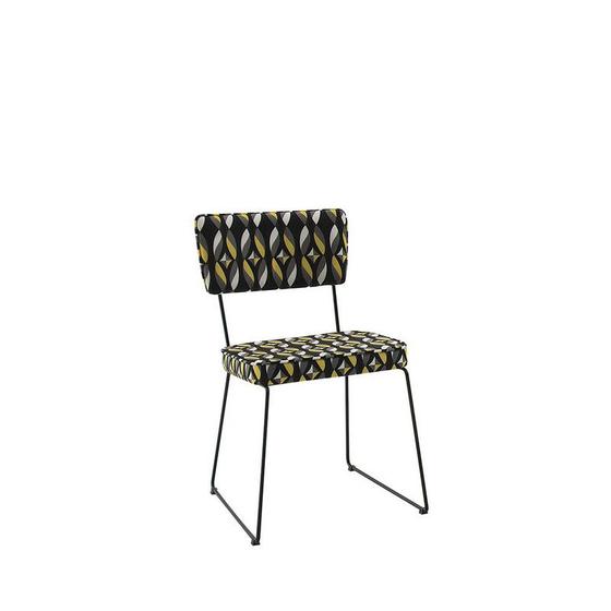 Imagem de Cadeira Estofada Roma Colorido Preto 78x42x57 cm Daf