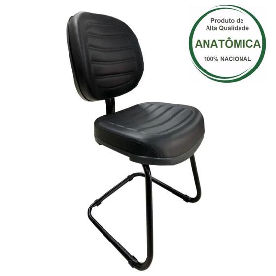 Imagem de Cadeira Executiva COSTURADA Base Trapézio - MARTIFLEX - Cor Preta - 31031