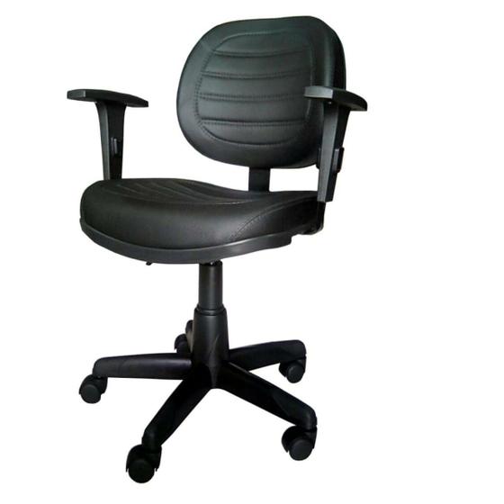 Cadeira Executiva COSTURADA Giratória com Braços Reguláveis MARTIFLEX Cor Preta Menor preço em Cadeira Executiva COSTURADA Giratória com Braços Reguláveis MARTIFLEX Cor Preta