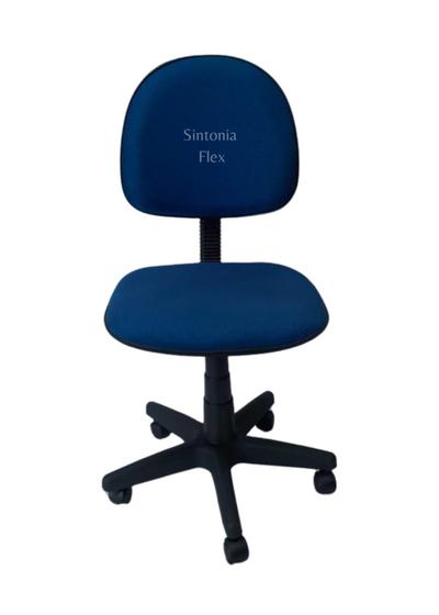 Imagem de Cadeira executiva giratoria pistão a gás  com base de ferro tecido azul