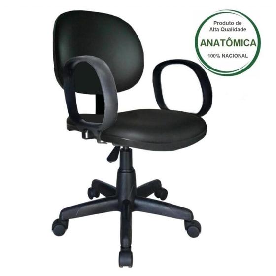 Imagem de Cadeira Executiva LISA Giratória com Braço Corsa - MARTIFLEX - Cor Preta - 31001