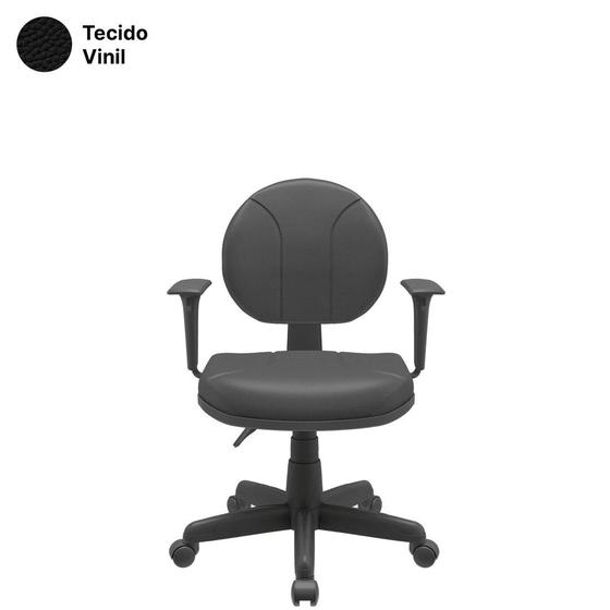 Imagem de Cadeira Executiva Operativa Vinil Giratória com Braços Reguláveis e Sistema BackPlax