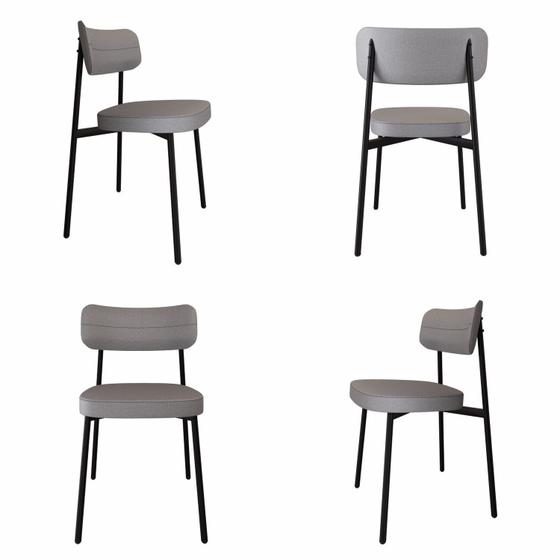 Imagem de Cadeira Fixa com 4 Pés 50 X 44,7 X 83,8 Cm com 4 Unidades Alloa