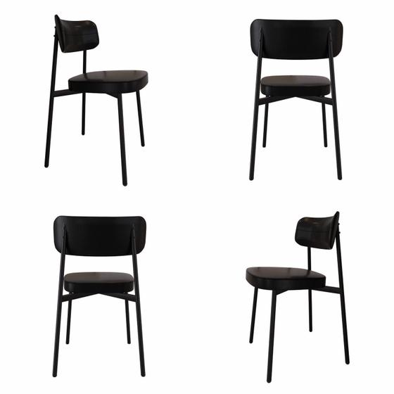 Imagem de Cadeira Fixa com 4 Pés 50 X 44,7 X 83,8 Cm com 4 Unidades Alloa
