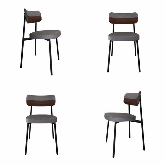 Imagem de Cadeira Fixa com 4 Pés 50 X 44,7 X 83,8 Cm com 4 Unidades Alloa