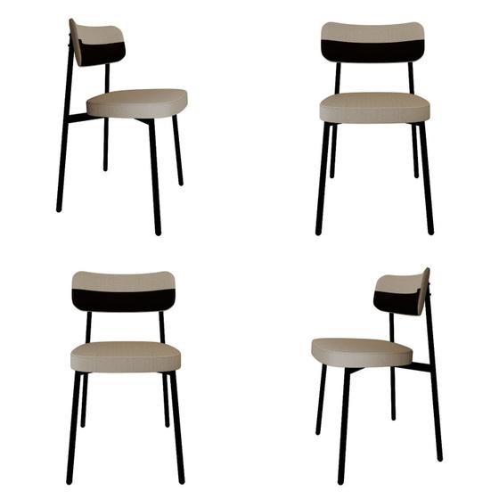 Imagem de Cadeira Fixa com 4 Pés 50 X 44,7 X 83,8 Cm com 4 Unidades Alloa