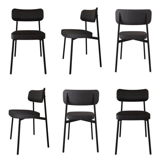Imagem de Cadeira Fixa com 4 Pés 50 X 44,7 X 83,8 Cm com 6 Unidades Alloa
