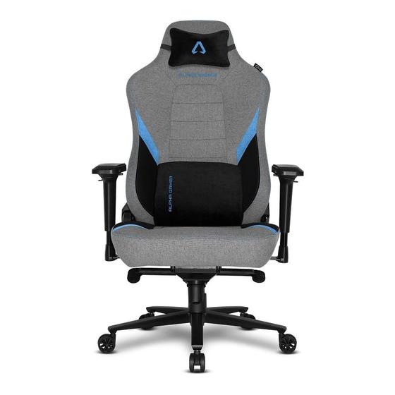 Imagem de Cadeira Gamer Alpha Gamer Phenix Fabric, Tecido, Até 150kg, Apoio de Braço 4D, Reclinável, Preto e Azul - AGPHENIX-F-GRY-BK-BL
