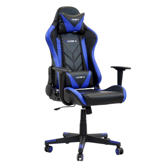 Cadeira Gamer de Escritório Azul Reclinável Ergonômica Rush Racer X Menor preço em Cadeira Gamer de Escritório Azul Reclinável Ergonômica Rush Racer X