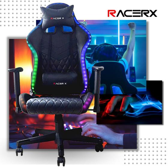 Imagem de Cadeira Gamer de Escritório Racer X Reclinável Hype com Led RGB