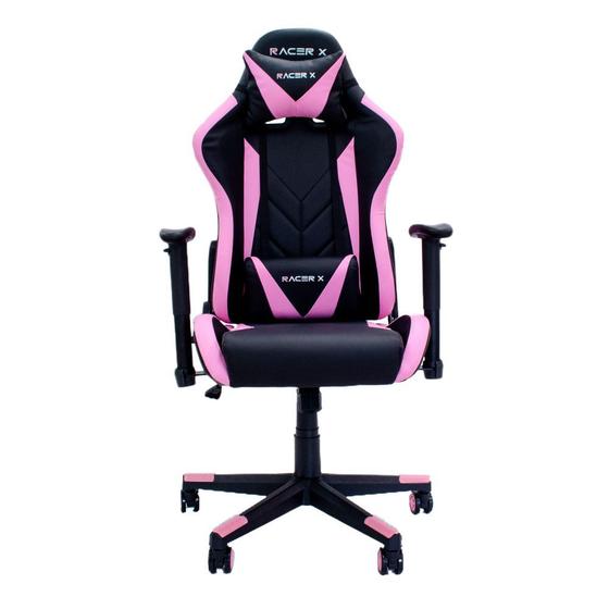 Imagem de Cadeira Gamer de Escritório Rosa Reclinável Ergonômica Rush Racer X