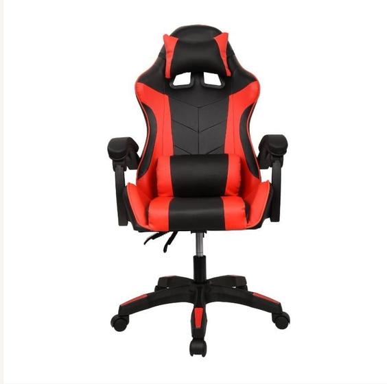 Imagem de Cadeira Gamer Ergonômica Reclinável C Massageador Verm/Preta