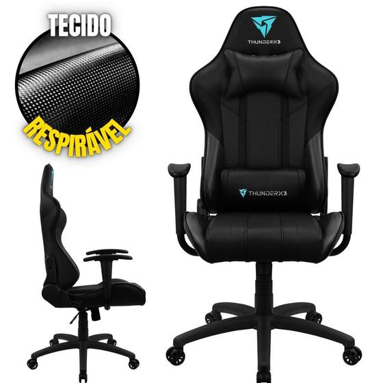 Imagem de Cadeira Gamer Escritório de Alto Conforto Com Almofadas Ergonômicas e Altura Ajustável Preta