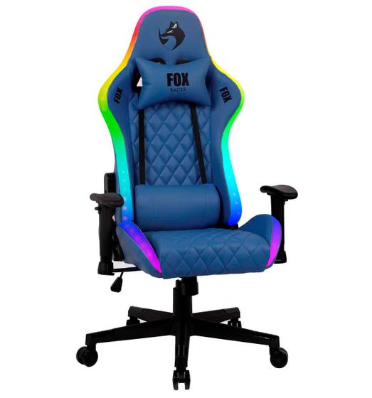 Imagem de Cadeira Gamer Fox Racer RGB Azul com Iluminação (Led)