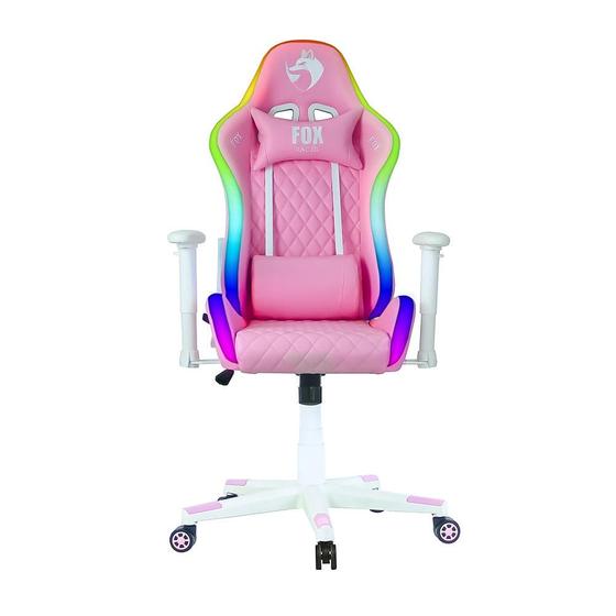 Cadeira Gamer FOX Racer RGB com Iluminação Led Rosa Logo Branca - UT-C1583L Imagem de Cadeira Gamer FOX Racer RGB com Iluminação Led Rosa Logo Branca - UT-C1583L