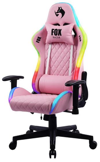 Imagem de Cadeira Gamer Fox Racer RGB Rosa com Iluminação (Led) - Logo Preto