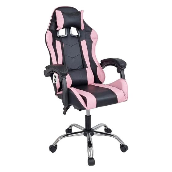 Imagem de Cadeira Gamer Giratória Com Rodinhas Cg1.17 Rosa