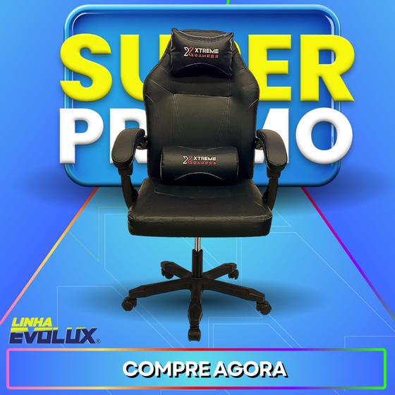 Imagem de Cadeira Gamer Giratória Ergonômica XTreme Gamers Supra Preta Gaming Com Inclinação e Conforto