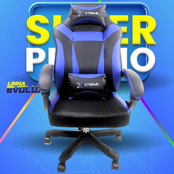 Imagem de Cadeira Gamer Giratória Gamer XTreme Gamers Supra Preta e Azul Gaming