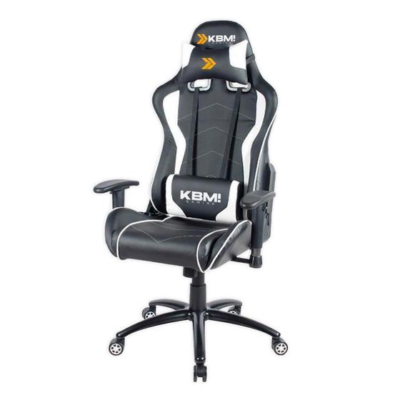 Imagem de Cadeira Gamer KBM! GAMING Storm CG300, Preta e Branca, Com Almofadas, Reclinável, Descanso de Braço 2D - KGCG300PTBR