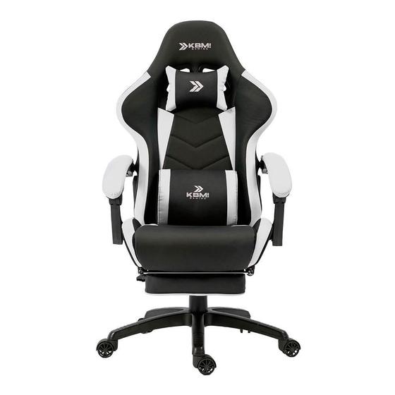 Cadeira Gamer KBM! GAMING Tempest CG500, Preta e Branco, Com Almofadas, Descanso Para Pernas Retrátil, Reclinável - KGCG500PTBR Menor preço em Cadeira Gamer KBM! GAMING Tempest CG500, Preta e Branco, Com Almofadas, Descanso Para Pernas Retrátil, Reclinável - KGCG500PTBR