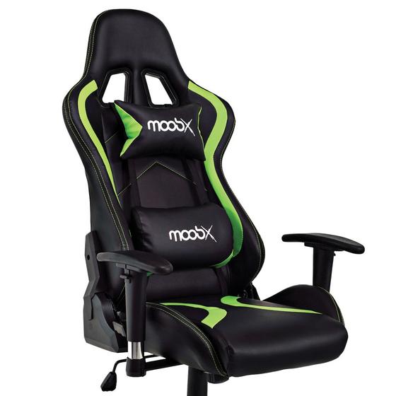 Cadeira Gamer MoobX Thunder Reclinável C/ Almofadas para Lombar e Pescoço Preto/Verde Menor preço em Cadeira Gamer MoobX Thunder Reclinável C/ Almofadas para Lombar e Pescoço Preto/Verde