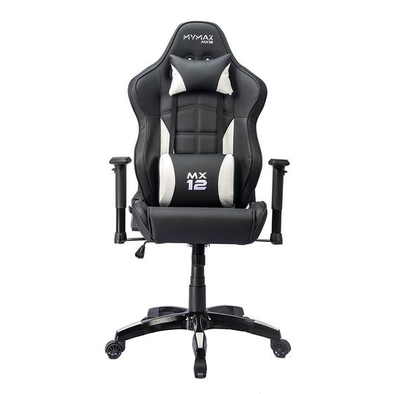 Cadeira Gamer MX12 Giratoria Preto e Branco Mymax Menor preço em Cadeira Gamer MX12 Giratoria Preto e Branco Mymax