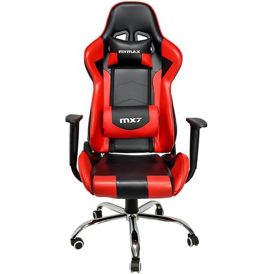 Cadeira Gamer MX7 Giratoria Preto/Vermelho Mymax Menor preço em Cadeira Gamer MX7 Giratoria Preto/Vermelho Mymax