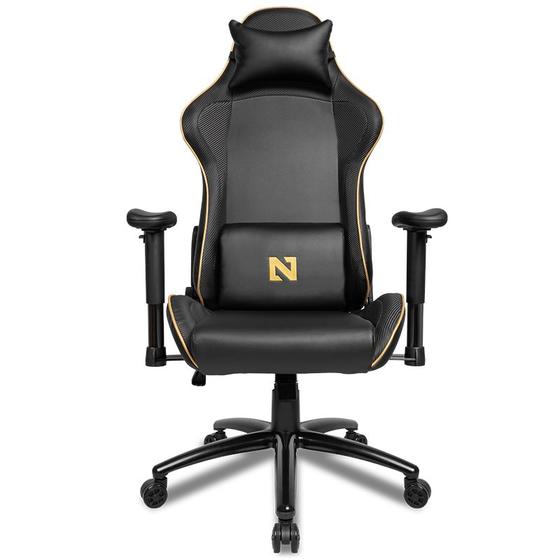 Imagem de Cadeira Gamer Netenho Miramar V2, Preto e Dourado, NT-MRM-V2