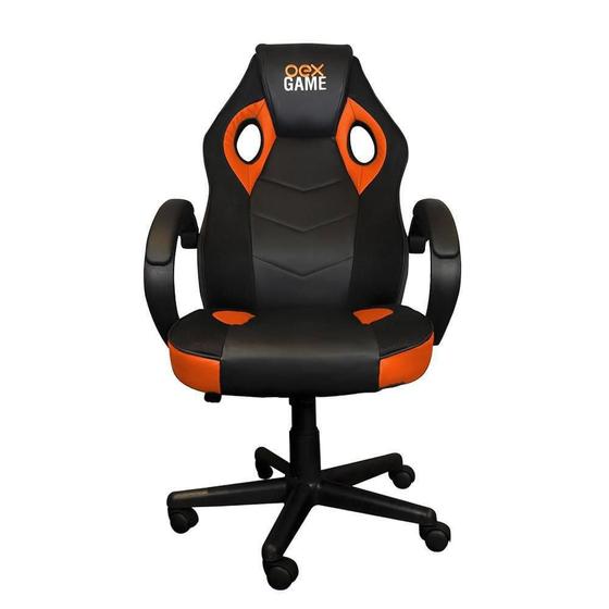 Imagem de Cadeira gamer oex gc200 preto e laranja