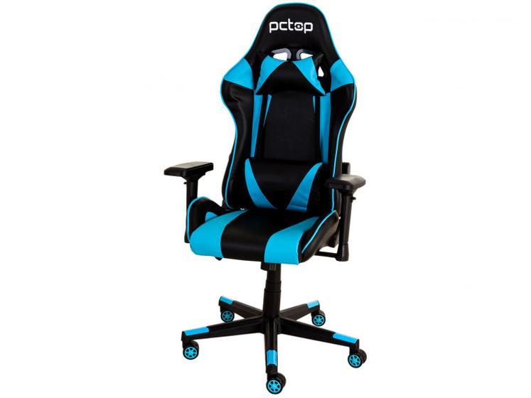 Cadeira Gamer PCTop Reclinável Azul Menor preço em Cadeira Gamer PCTop Reclinável Azul