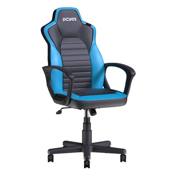 Imagem de Cadeira Gamer PCYes, MAD Racer: STI Turbo, Arctic Blue, Sistema Tilt, Preta & Azul, MRSTIR10AZ