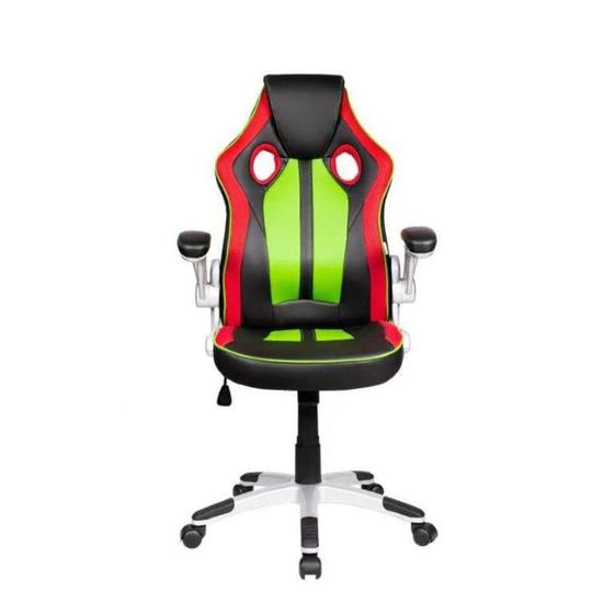 Cadeira Gamer Pelegrin PEL-3009 Couro PU Preta, Vermelha e Verde Imagem de Cadeira Gamer Pelegrin PEL-3009 Couro PU Preta, Vermelha e Verde