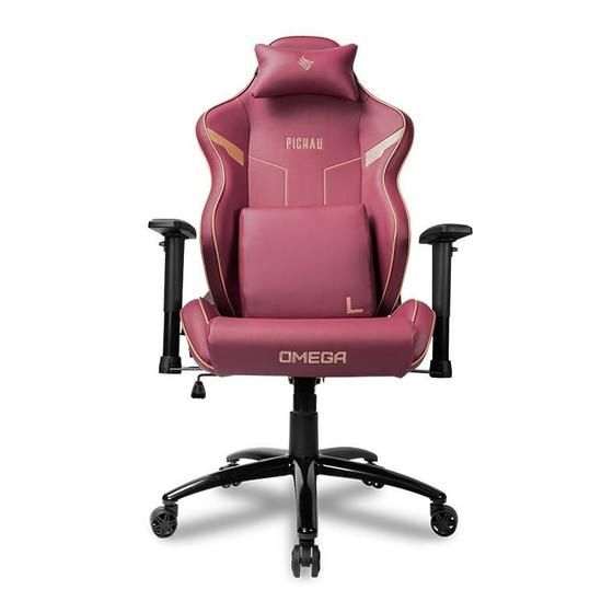 Cadeira Gamer Pichau Omega L, Vermelho e Dourado, PG-OMGL-GDR01