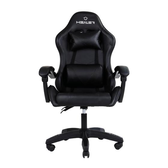 Cadeira Gamer Preta Healer Wells Reclinável Giratória Imagem de Cadeira Gamer Preta Healer Wells Reclinável Giratória