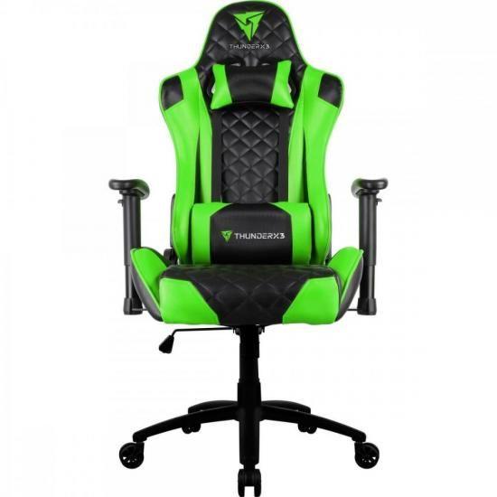 Imagem de Cadeira Gamer Profissional TGC12 Preta/Verde THUNDERX3