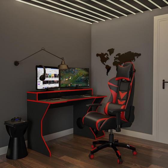 Imagem de Cadeira Gamer Pyke Preta e Vermelha