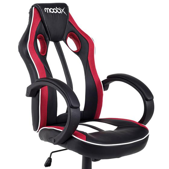 Cadeira Gamer ROYALE Preto, Branco e Vermelho com Regulagem de altura Menor preço em Cadeira Gamer ROYALE Preto, Branco e Vermelho com Regulagem de altura