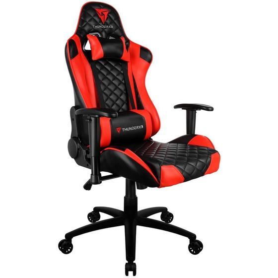 Imagem de Cadeira Gamer ThunderX3 TGC12, Preto e Vermelho, Reclinável, com Almofadas, Cilindro de Gás Classe 4
